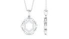 1.25 CT Certified Moissanite Art Deco Pendant Necklace Moissanite - ( D-VS1 ) - Color and Clarity - Rosec Jewels