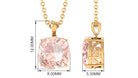 8 MM Cushion Cut Morganite Solitaire Pendant in 4 Prong Setting Morganite - ( AAA ) - Quality - Rosec Jewels