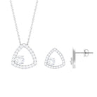 Simple Moissanite Open Triangle Jewelry Set Moissanite - ( D-VS1 ) - Color and Clarity - Rosec Jewels