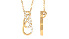 Real Diamond Gold Interlock Infinity Pendant Necklace Diamond - ( HI-SI ) - Color and Clarity - Rosec Jewels