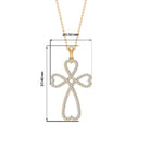 Open Cross Heart Pendant Necklace with Moissanite Moissanite - ( D-VS1 ) - Color and Clarity - Rosec Jewels