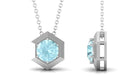 1 CT Hexagon Pendant with Solitaire Sky Blue Topaz Sky Blue Topaz - ( AAA ) - Quality - Rosec Jewels