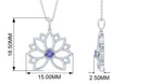 Lotus Flower Pendant with Round Cut Tanzanite Tanzanite - ( AAA ) - Quality - Rosec Jewels