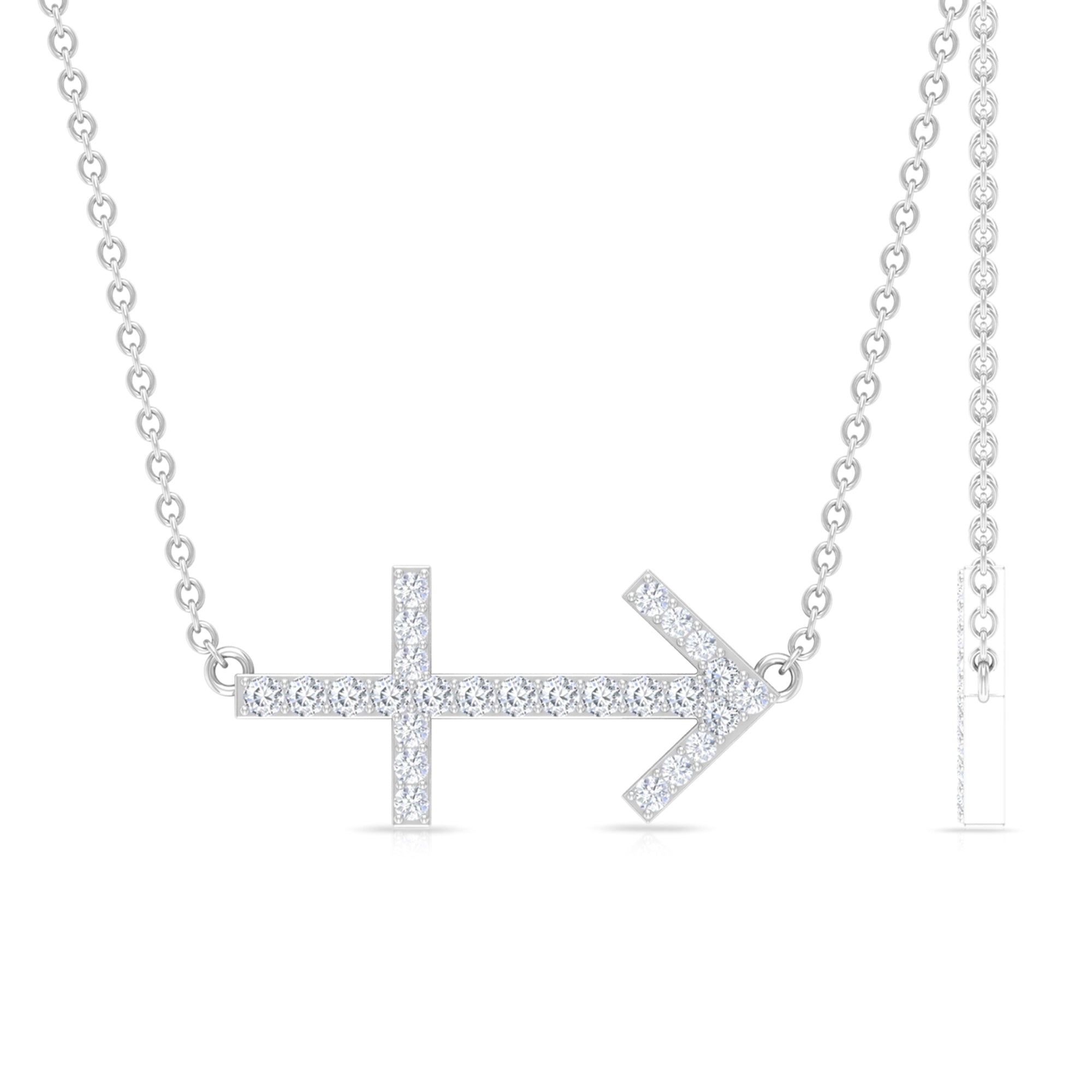 Sagittarius Zodiac Necklace with Cubic Zirconia Zircon - ( AAAA ) - Quality - Rosec Jewels