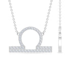 Cubic Zirconia Libra Zodiac Sign Necklace Zircon - ( AAAA ) - Quality - Rosec Jewels