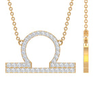 Cubic Zirconia Libra Zodiac Sign Necklace Zircon - ( AAAA ) - Quality - Rosec Jewels