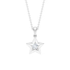 Gold Diamond Star Pendant Necklace Diamond - ( HI-SI ) - Color and Clarity - Rosec Jewels