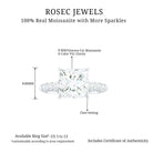 Princess Cut Moissanite Solitaire Engagement Ring with Side Stones Moissanite - ( D-VS1 ) - Color and Clarity - Rosec Jewels