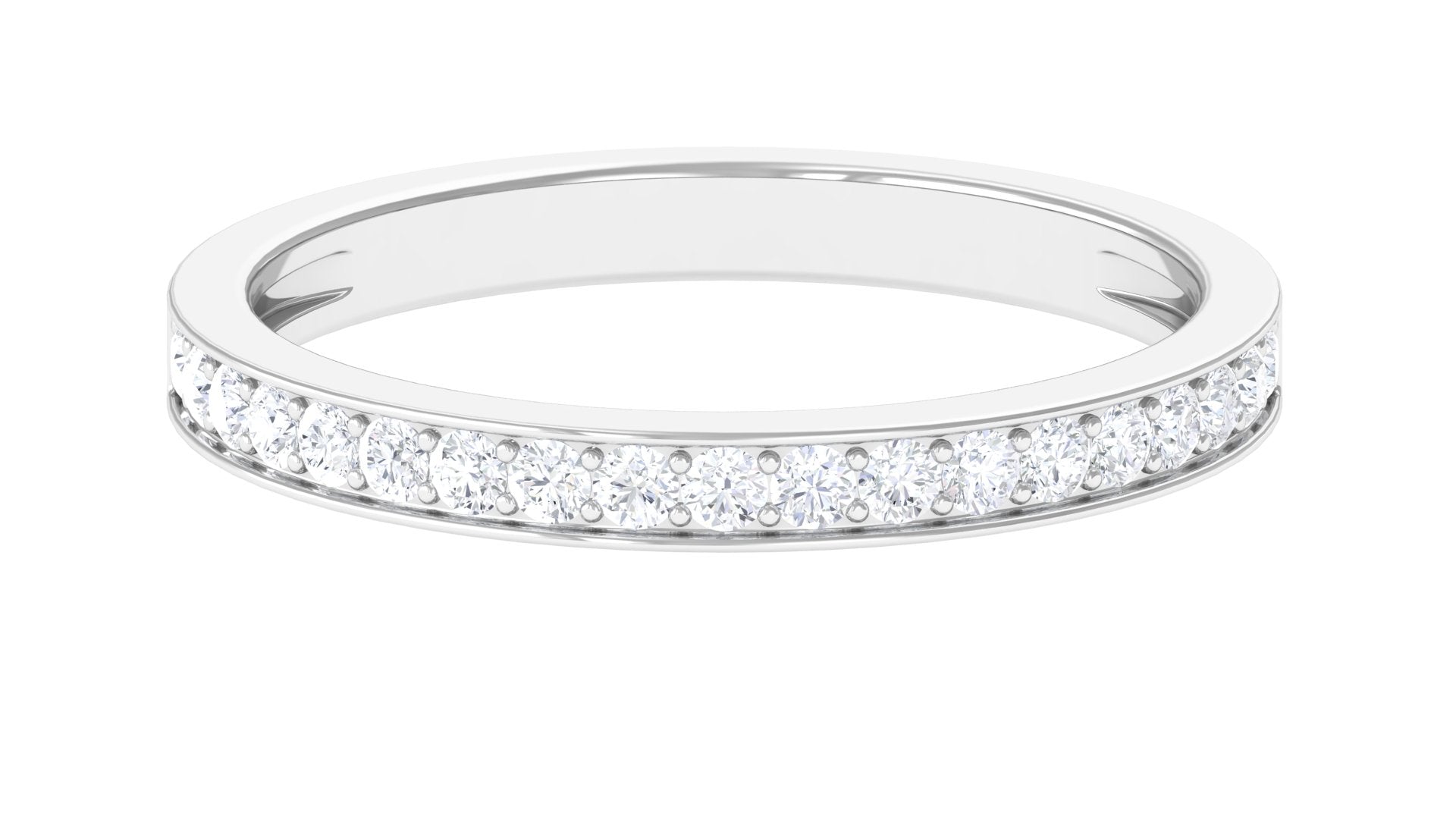 Certified Moissanite Half Eternity Ring Moissanite - ( D-VS1 ) - Color and Clarity - Rosec Jewels