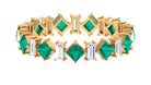 Emerald and Moissanite Eternity Ring in Prong Setting Emerald - ( AAA ) - Quality - Rosec Jewels