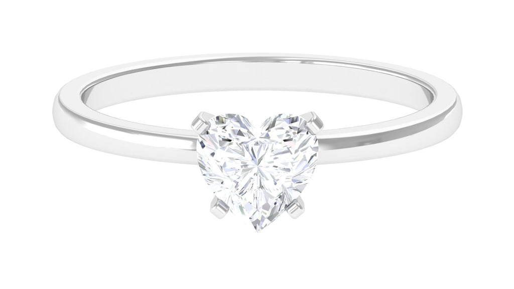 1 CT Heart Shape Certified Moissanite Solitaire Ring