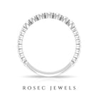Bezel Set Round Diamond Half Eternity Ring Diamond - ( HI-SI ) - Color and Clarity - Rosec Jewels