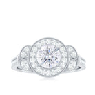 Vintage Inspired Moissanite Engagement Ring Moissanite - ( D-VS1 ) - Color and Clarity - Rosec Jewels
