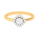 3/4 CT Classic Diamond Floral Halo Engagement Ring Diamond - ( HI-SI ) - Color and Clarity - Rosec Jewels