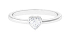 Bezel Set Heart Shape Real Diamond Solitaire Promise Ring Diamond - ( HI-SI ) - Color and Clarity - Rosec Jewels