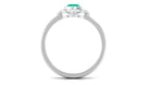 1/2 CT Round Emerald Vintage Engagement Ring with Diamond Accent Emerald - ( AAA ) - Quality - Rosec Jewels