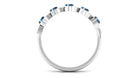 3/4 CT London Blue Topaz and Diamond Tilted Half Eternity Ring London Blue Topaz - ( AAA ) - Quality - Rosec Jewels