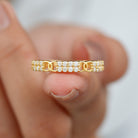 1/2 CT Natural Diamond Interlock Band Ring Diamond - ( HI-SI ) - Color and Clarity - Rosec Jewels