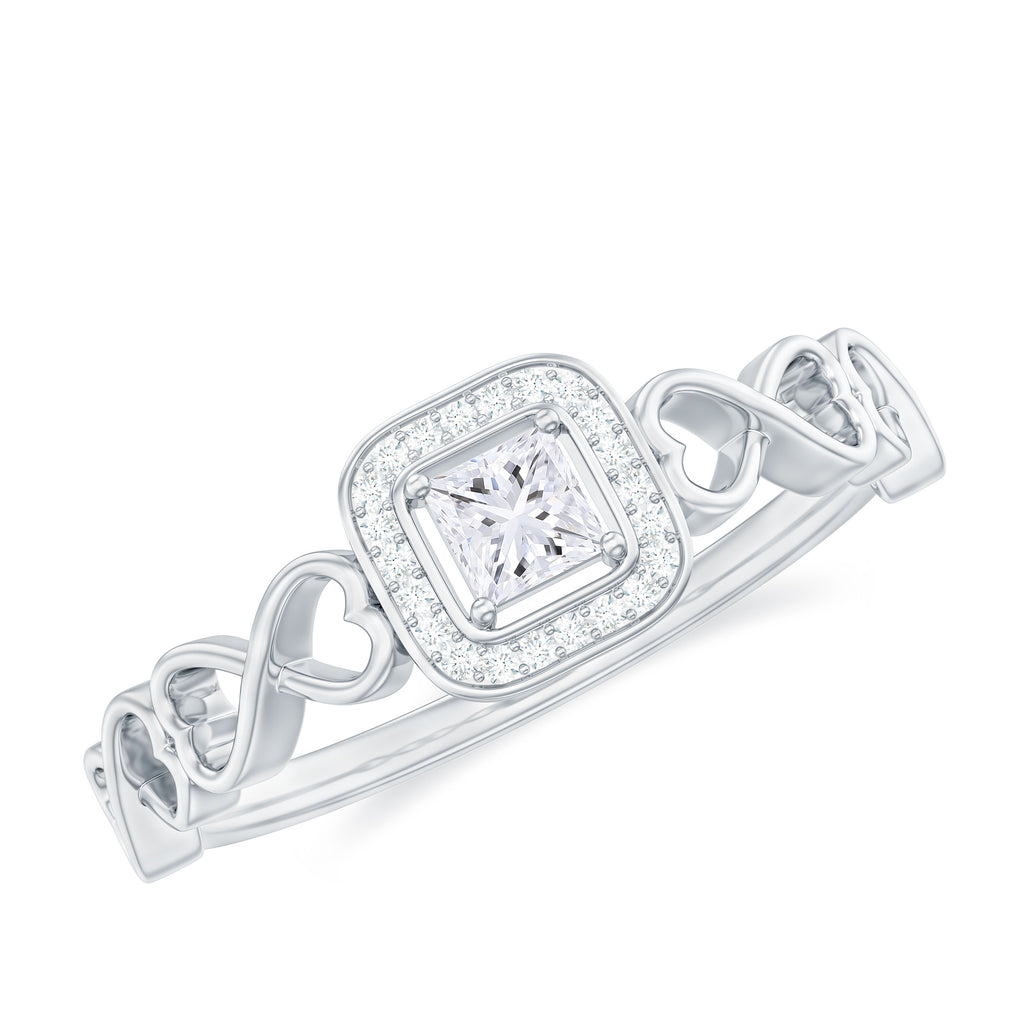 1/2 CT Infinity Heart Cubic Zirconia Engagement Ring