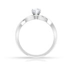 1/2 CT Round Solitaire Zircon Crossover Engagement Ring Zircon - ( AAAA ) - Quality - Rosec Jewels