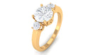 1.50 CT Round Zircon Three Stone Engagement Ring in Gold Zircon - ( AAAA ) - Quality - Rosec Jewels