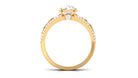 Solitaire Zircon Designer Engagement Ring in Gold Zircon - ( AAAA ) - Quality - Rosec Jewels