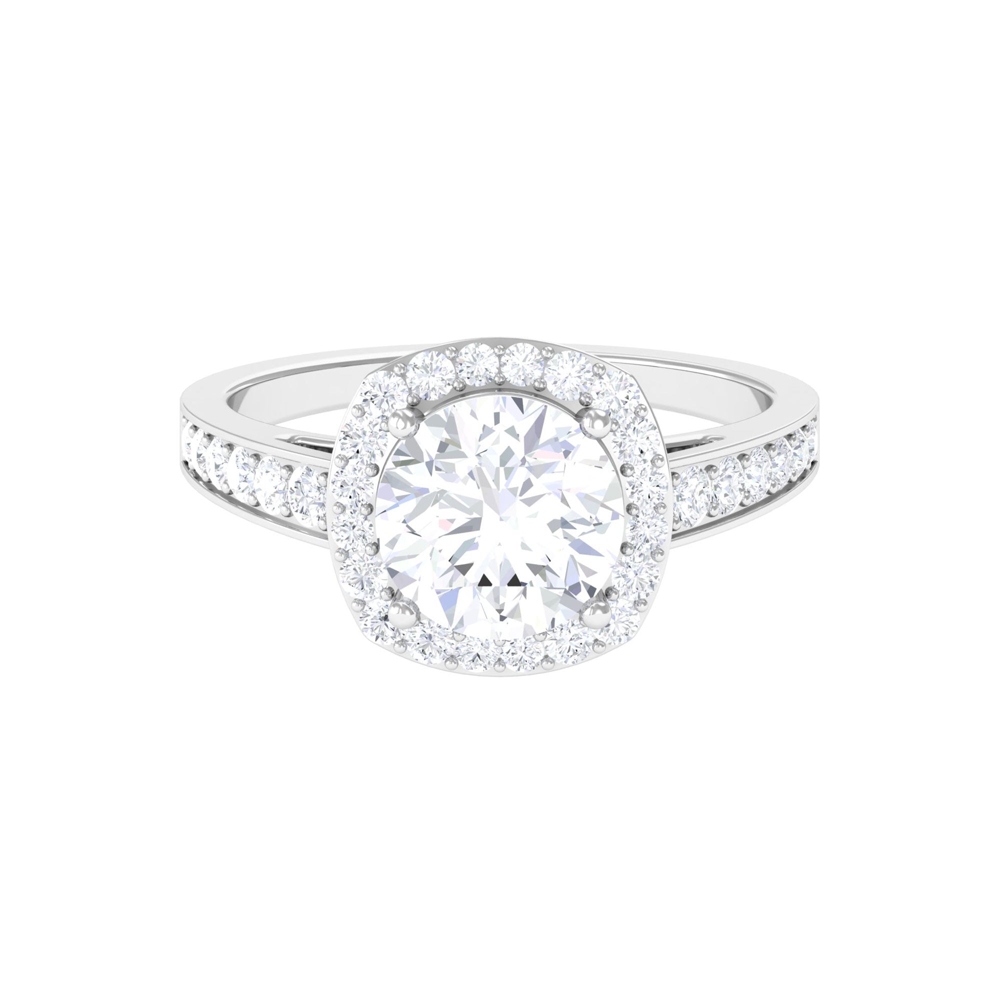 Cubic Zirconia Vintage Inspired Engagement Ring Zircon - ( AAAA ) - Quality - Rosec Jewels