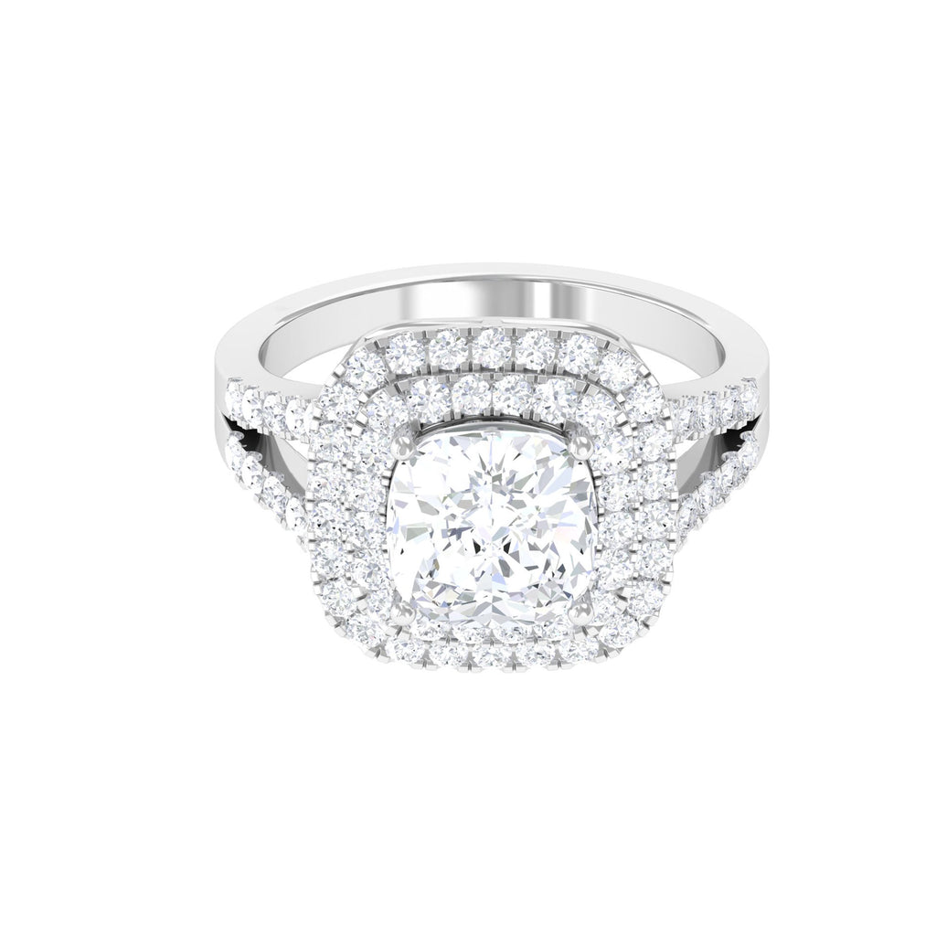 Cubic Zirconia Engagement Ring in Halo Setting