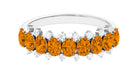 1.75 CT Oval Cut Citrine Half Eternity Ring with Diamond Stones Citrine - ( AAA ) - Quality - Rosec Jewels