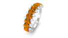 1.75 CT Oval Cut Citrine Half Eternity Ring with Diamond Stones Citrine - ( AAA ) - Quality - Rosec Jewels