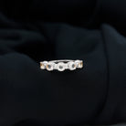 1.75 CT Rose Quartz and Diamond Half Eternity Ring Rose Quartz - ( AAA ) - Quality - Rosec Jewels