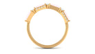 1 CT Designer Rose Quartz Half Eternity Ring with Diamond Rose Quartz - ( AAA ) - Quality - Rosec Jewels