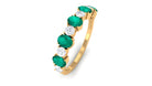 Genuine Emerald and Diamond Alternate Semi Eternity Ring Emerald - ( AAA ) - Quality - Rosec Jewels