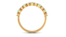 1.25 Ct Oval Aquamarine Half Eternity Band with Diamond Aquamarine - ( AAA ) - Quality - Rosec Jewels
