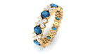 3.25 CT Designer London Blue Topaz and Diamond Eternity Ring London Blue Topaz - ( AAA ) - Quality - Rosec Jewels