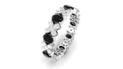 2.50 CT Oval Black Spinel and Moissanite Eternity Band Black Spinel - ( AAA ) - Quality - Rosec Jewels