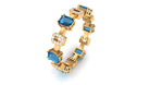 Alternate Octagon Cut London Blue Topaz and Diamond Eternity Ring London Blue Topaz - ( AAA ) - Quality - Rosec Jewels
