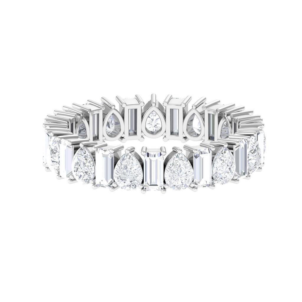 Pear and Baguette Cut Moissanite Alternate Eternity Band