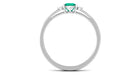 1/2 CT Princess Cut Emerald Minimal Ring with Diamond Emerald - ( AAA ) - Quality - Rosec Jewels