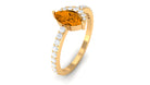 1.25 CT Marquise Cut Citrine Minimal Ring with Diamond Accent Citrine - ( AAA ) - Quality - Rosec Jewels