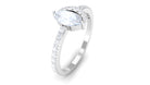 3/4 CT Marquise Cut Moonstone and Diamond Minimal Ring Moonstone - ( AAA ) - Quality - Rosec Jewels