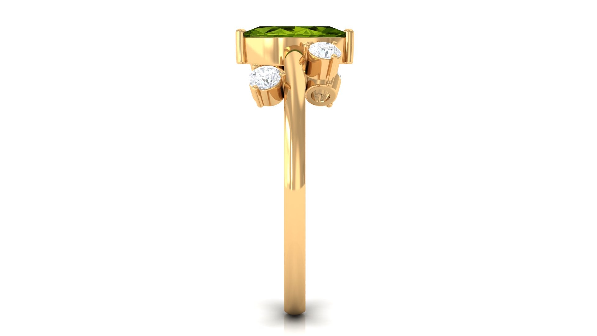 1 CT Marquise Cut Peridot Scatter Ring with Diamond Stones Peridot - ( AAA ) - Quality - Rosec Jewels