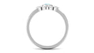 1/2 Carat Bezel Set Aquamarine Statement Ring with Diamond Aquamarine - ( AAA ) - Quality - Rosec Jewels