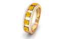 1.25 CT Yellow Sapphire Anniversary Band Ring with Diamond Yellow Sapphire - ( AAA ) - Quality - Rosec Jewels