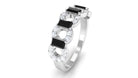 1 CT Black Spinel and Diamond Half Eternity Ring Black Spinel - ( AAA ) - Quality - Rosec Jewels