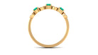 Real Emerald Half Eternity Ring with Diamond Emerald - ( AAA ) - Quality - Rosec Jewels