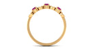 Semi Eternity Ring with Pink Tourmaline and Diamond Pink Tourmaline - ( AAA ) - Quality - Rosec Jewels