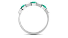 Emerald and Diamond East West Half Eternity Ring Emerald - ( AAA ) - Quality - Rosec Jewels