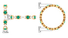 Emerald and Diamond Minimal Eternity Ring Emerald - ( AAA ) - Quality - Rosec Jewels