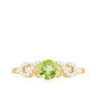 Round Shape Peridot and Diamond Infinity Engagement Ring Peridot - ( AAA ) - Quality - Rosec Jewels